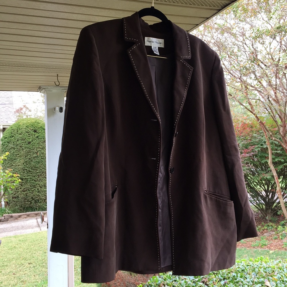 Rena Rowan Chocolate Blazer 16 - Picture 2 of 8